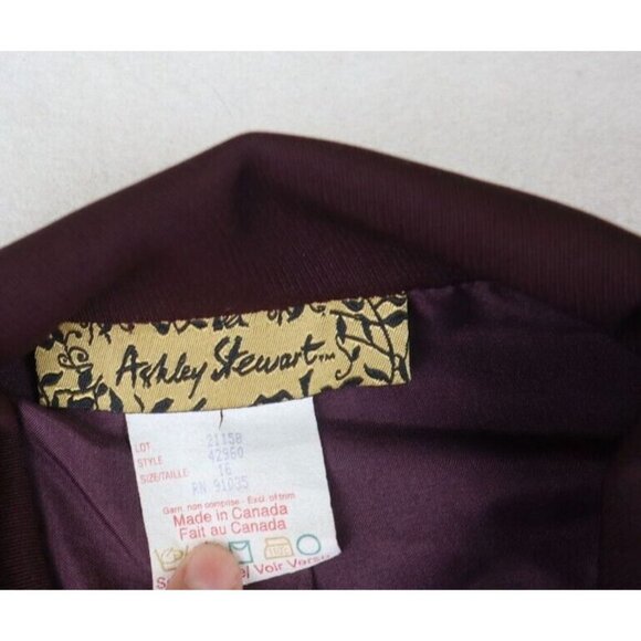ASHLEY STEWART - WOMEN'S PURPLE BLAZER SUIT JACKET - SIZE 16 - Picture 4 of 5